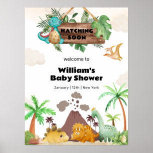 Póster Bienvenida al Baby Shower del Niño Volcán que Empo