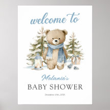 Bienvenida al Baby Shower del Oso de Navidad
