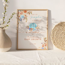 Bienvenida al baby shower del pequeño calabacín az