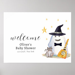 Póster Bienvenida al Baby Shower del pequeño fantasma Boo