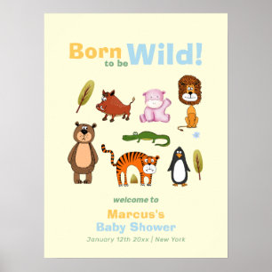 Póster Bienvenida al Baby Shower del Salvaje Niño de Colo