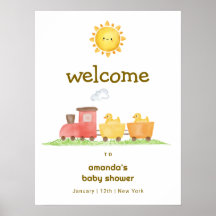 Bienvenida al baby shower del tren Choo Choo del p