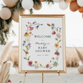 Póster Bienvenida al Baby Shower 'En Flor'