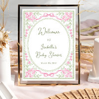 Bienvenida al baby shower floral de flores silvest