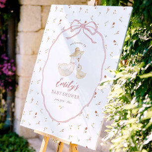 Póster Bienvenida al Baby Shower Silly Goose Wildflower