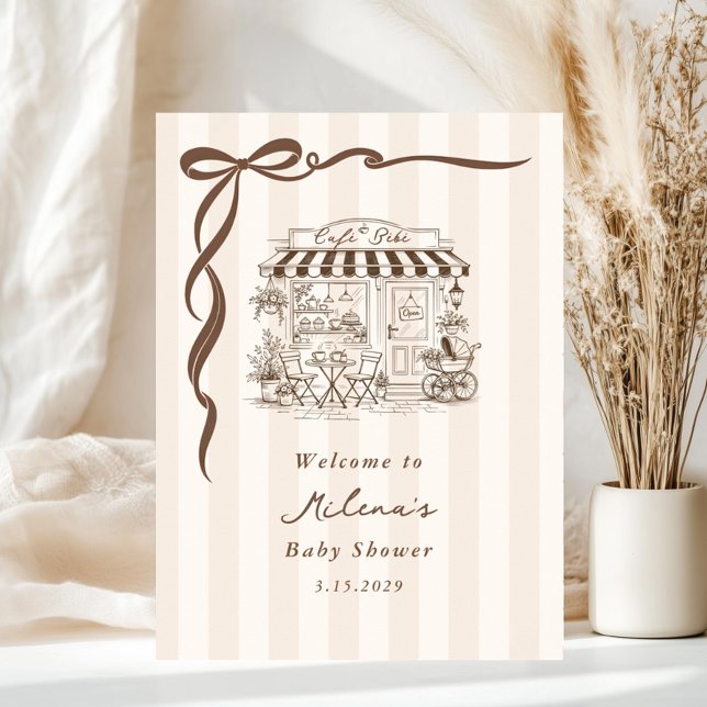 Póster Bienvenida al Bebe Cafe Cumpleaños de Revelación d (Subido por el creador)