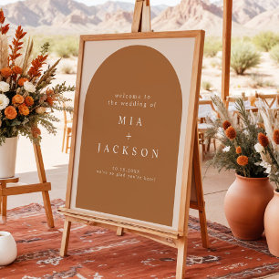 Póster Bienvenida al Boda Boho Terracotta de MIA Arched