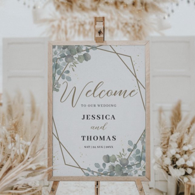 Póster Bienvenida al Boda de follaje ruso Eucalyptus (Subido por el creador)