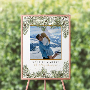 Póster Bienvenida al Boda de la familia Pine Cone & Gold 