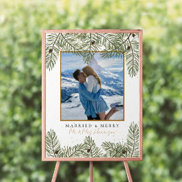 Póster Bienvenida al Boda de la familia Pine Cone & Gold 