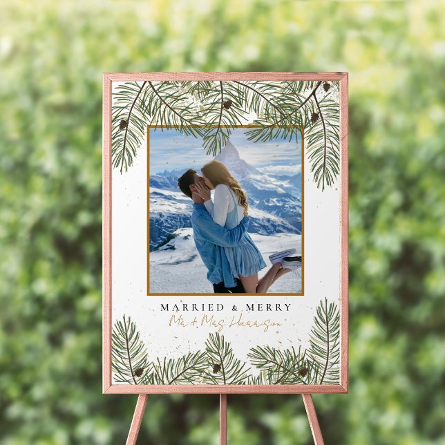 Póster Bienvenida al Boda de la familia Pine Cone & Gold  (Subido por el creador)