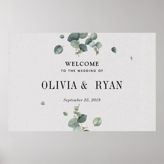 Póster Bienvenida al Boda de Sucursal Eucalyptus (Frente)