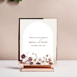 Póster Bienvenida al Boda del Arco de Autumn Anemone