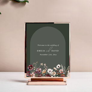Póster Bienvenida al Boda del Arco de Autumn Anemone