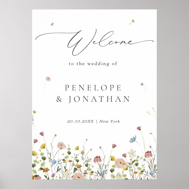 Póster Bienvenida al Boda Floral del Jardín de Flores Sil (Frente)