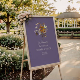 Póster Bienvenida al Boda Lavender Wildflower Boho