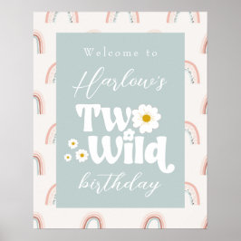 Póster Bienvenida al Boho Rainbow Daisy Dos Salvajes Cump