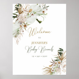Póster Bienvenida al Brunch de Bebé Boho/Bohemio