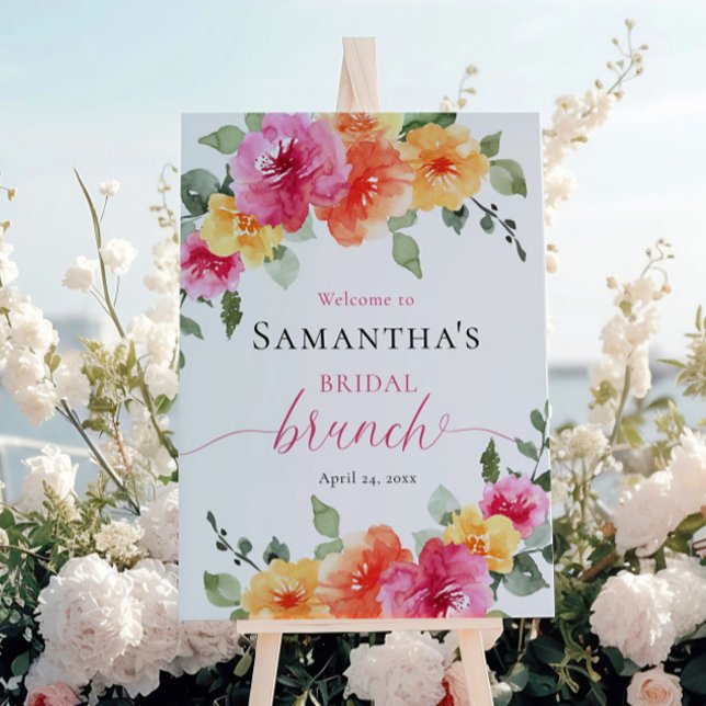 Póster Bienvenida al brunch de novias del naranja rosa br (Subido por el creador)