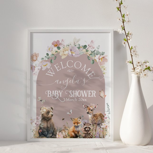 Póster Bienvenida al chica de flores de animales de Woodl (Subido por el creador)