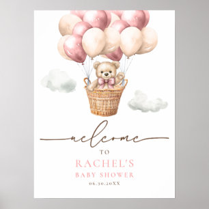 Póster Bienvenida al Chica de globo aerostático Baby Show