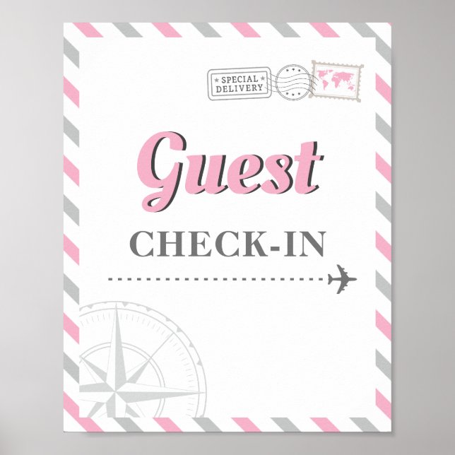 Póster Bienvenida al cliente del Fiesta del avión de viaj (Frente)