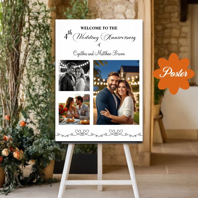 Póster Bienvenida al cuarto aniversario Boda del personal (Subido por el creador)