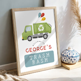 Póster Bienvenida al Cumpleaños de Basura para Niños Cami