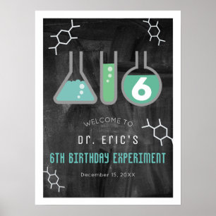 Póster Bienvenida al cumpleaños de Chalkboard Gr, Experim