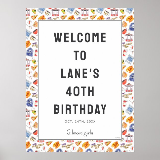 Póster Bienvenida al cumpleaños de Gilmore Chica (Frente)