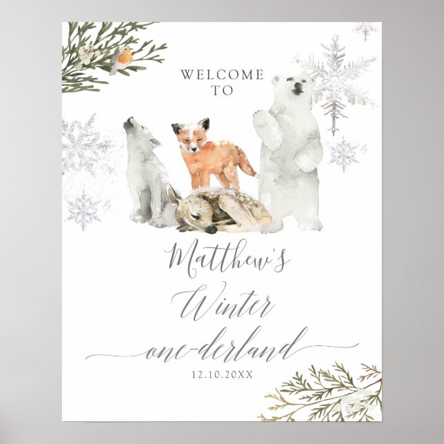 Póster Bienvenida al cumpleaños de los animales de Oneder (Frente)
