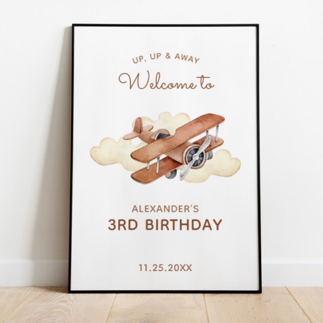 Póster Bienvenida al cumpleaños de un niño de avionetas (Subido por el creador)