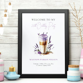 Póster Bienvenida al cumpleaños del café de Lavender pers