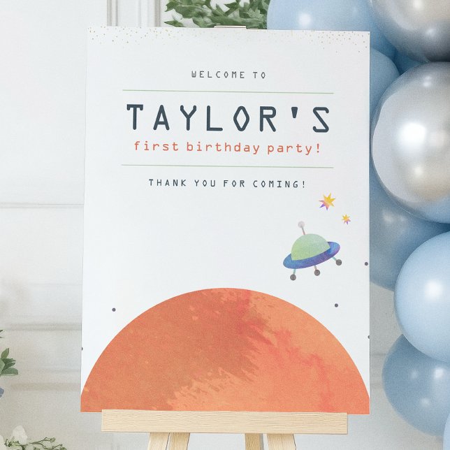 Póster Bienvenida al cumpleaños del chico del espacio en  (Subido por el creador)