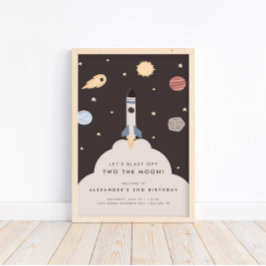 Póster Bienvenida al cumpleaños del espacio exterior de d