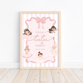 Póster Bienvenida al cumpleaños Tutu Cute Chicas 2ª Balle