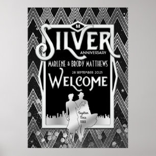 Póster Bienvenida al Fiesta Art Deco del Aniversario de l