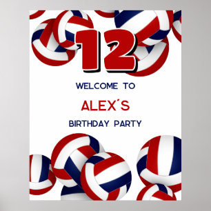 Póster bienvenida al fiesta de cumpleaños de niños con bo