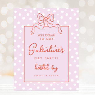 Póster Bienvenida al Fiesta del Día de Galentine con el P