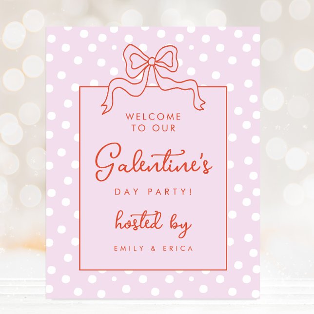 Póster Bienvenida al Fiesta del Día de Galentine con el P (Subido por el creador)