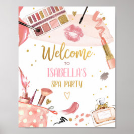 Póster Bienvenida al Fiesta Glitz Glam Makeup Chica