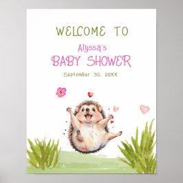 Póster Bienvenida al Fiesta Joyful Hedgehog Garden Baby S