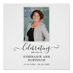 Póster Bienvenida al funeral de la Foto Celebración de la