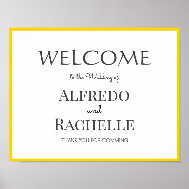 Póster Bienvenida al grupo de bodas  (Frente)