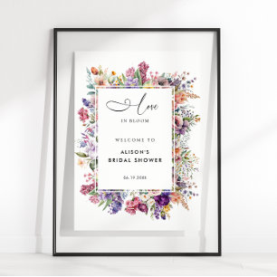 Póster Bienvenida al Jardín Floral de Amor en Flor Boda S