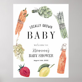 Póster Bienvenida al mercado de granjeros de Baby Shower