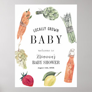 Póster Bienvenida al mercado de granjeros de Baby Shower 