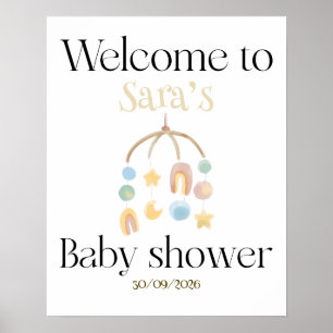Póster Bienvenida al poster de la ducha de bebé