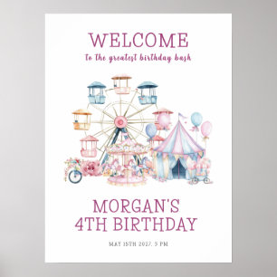 Póster Bienvenida al presupuesto de cumpleaños de Cute de