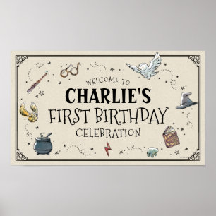 Póster Bienvenida al primer cumpleaños de Harry Potter